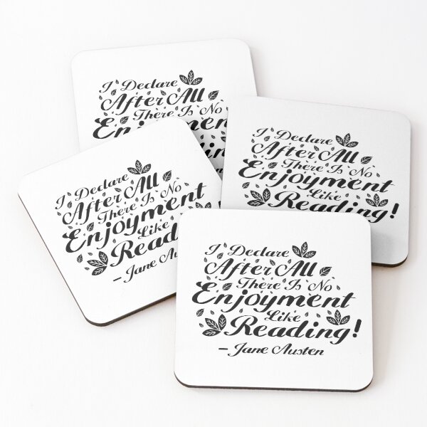 Item preview, Black and White Jane Austen Reading Quote Design designed and sold by MariOyama.