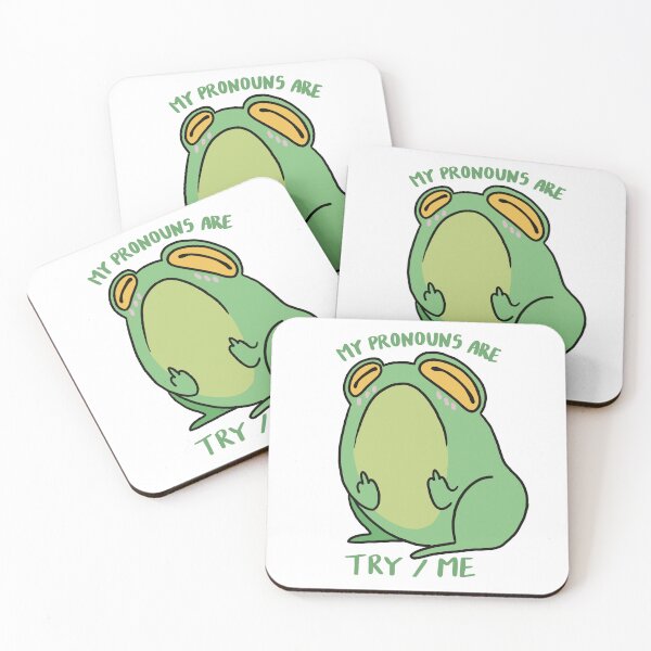 Item preview, Rude frogs - pronouns designed and sold by BirdWithHat.