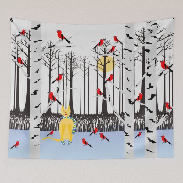Item preview, Winter Bliss - Joyful cat designed and sold by MirucaDesign.