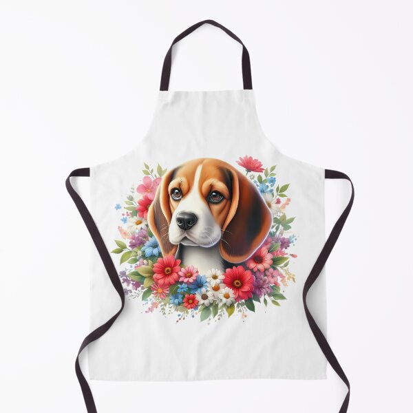 Artikelvorschau, Ein Beagle mit schönen bunten Blumen entworfen und verkauft von CreativeSparkzz.