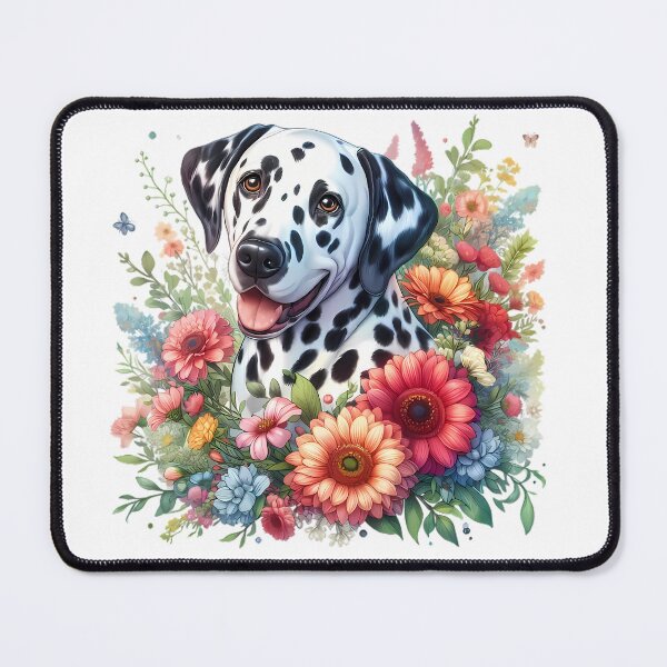 Item preview, A Dalmatian with beautiful colorful flowers designed and sold by CreativeSparkzz.
