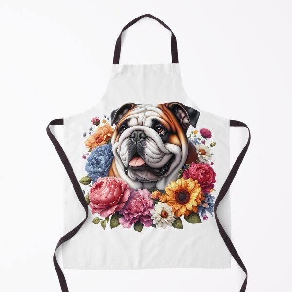 Item preview, An English Bulldog with beautiful colorful flowers designed and sold by CreativeSparkzz.