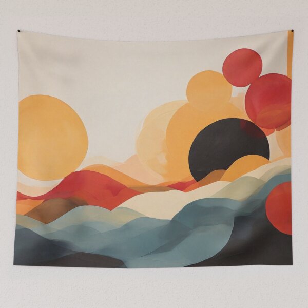 Item preview, Sunset Contours: Warm Hues Abstract Landscape designed and sold by gooseprinttees.