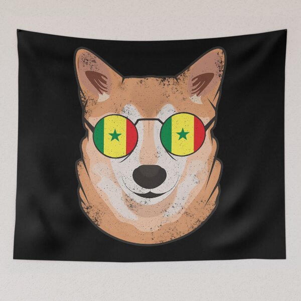 Item preview, Vintage Patriotic Shiba Inu Senegalese Flag designed and sold by feether-store.