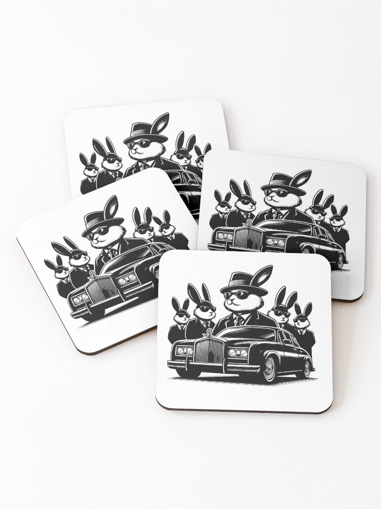 Thumbnail 1 of 5, Coasters (Set of 4), Boss Rabbit designed and sold by vahithakseven.