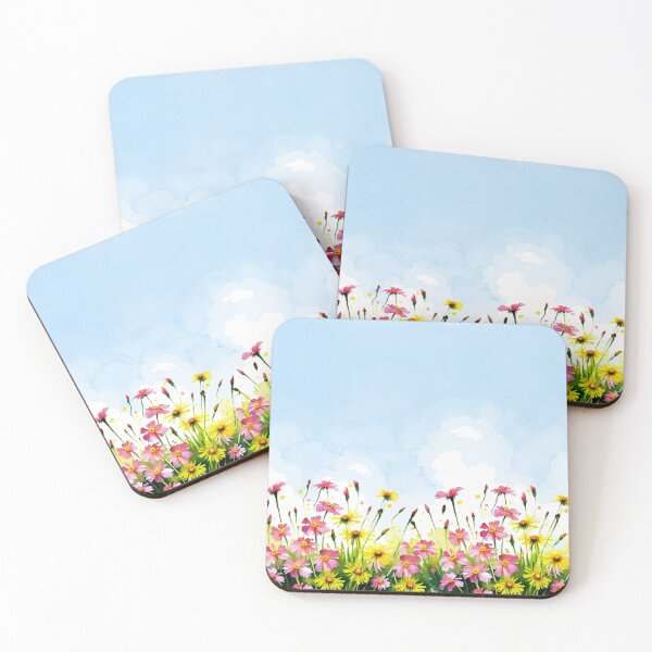 Item preview, Flowery Grassland, Watercolor Blue Sky designed and sold by EMMonovi.