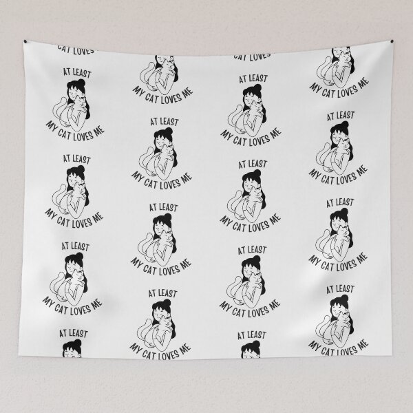 Item preview, Atleast my cat loves me | cat lover quotes designed and sold by PurpleWay.