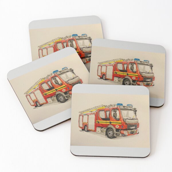 Item preview, West Midlands Fire truck prints designed and sold by Truck drawing art.