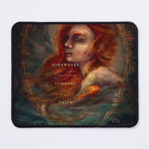 Item preview, Dark Faerie Fine Art: Little Mermaid Lament: sapphic quote in gold typography designed and sold by Monica Laipple.