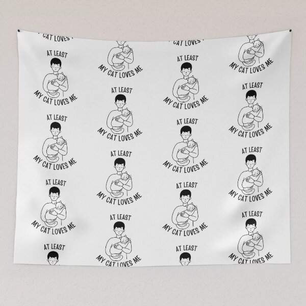 Item preview, Atleast my cat loves me | cat lover designed and sold by PurpleWay.