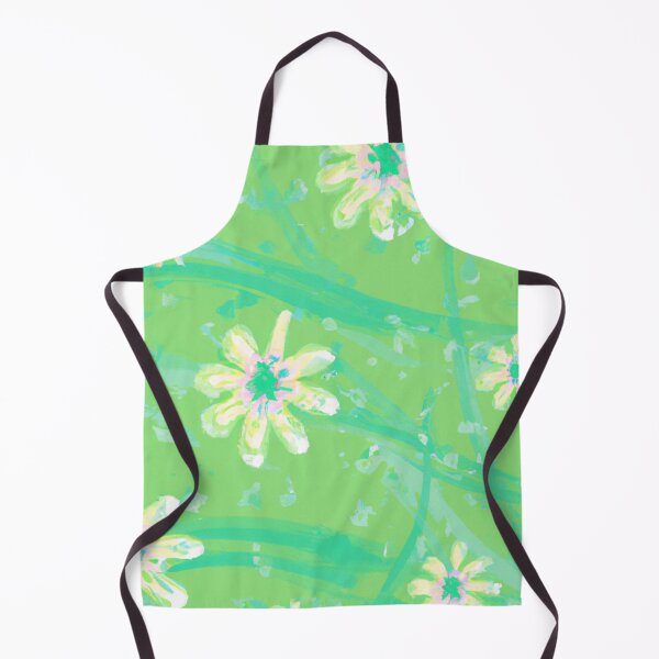Item preview, Daisies on Green background with paint splashes in a fun pattern designed and sold by Content by Steph.