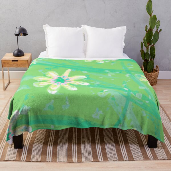 Item preview, Daisies on Green background with paint splashes in a fun pattern designed and sold by Content by Steph.