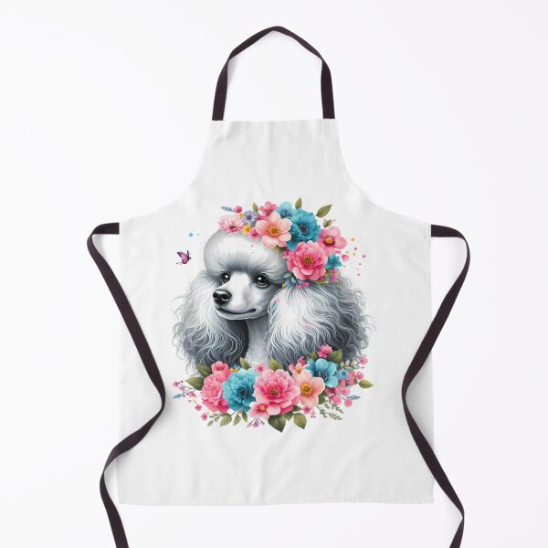 Item preview, A poodle with beautiful colorful flowers designed and sold by CreativeSparkzz.