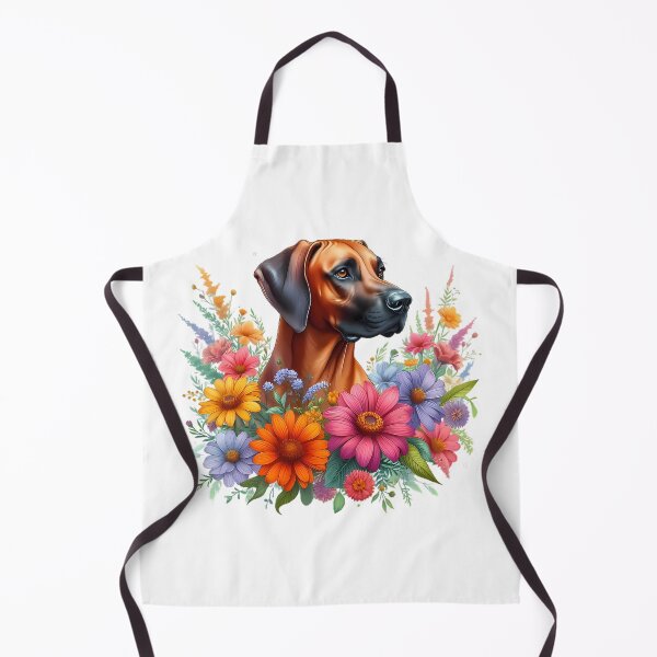 Item preview, A Rhodesian Ridgeback with beautiful colorful flowers designed and sold by CreativeSparkzz.