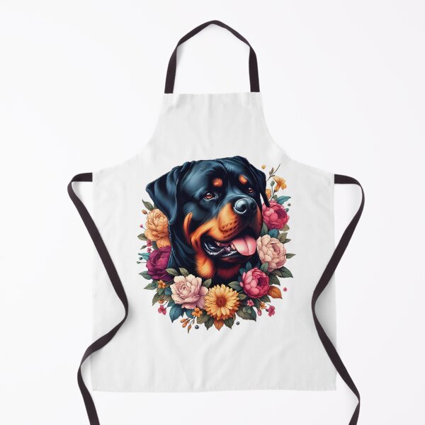 Artikelvorschau, Ein Rottweiler mit schönen bunten Blumen entworfen und verkauft von CreativeSparkzz.