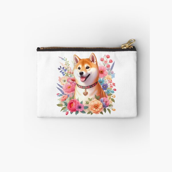 Item preview, A Shiba Inu with beautiful colorful flowers designed and sold by CreativeSparkzz.
