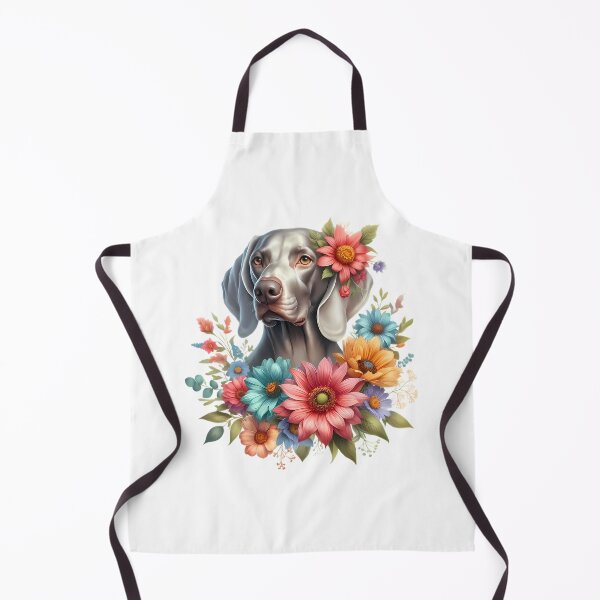 Item preview, A Weimaraner with beautiful colorful flowers designed and sold by CreativeSparkzz.