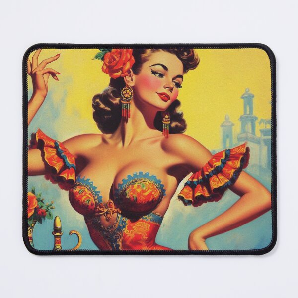Item preview, Vintage Flamenco Pin-Up designed and sold by PulpVintage.