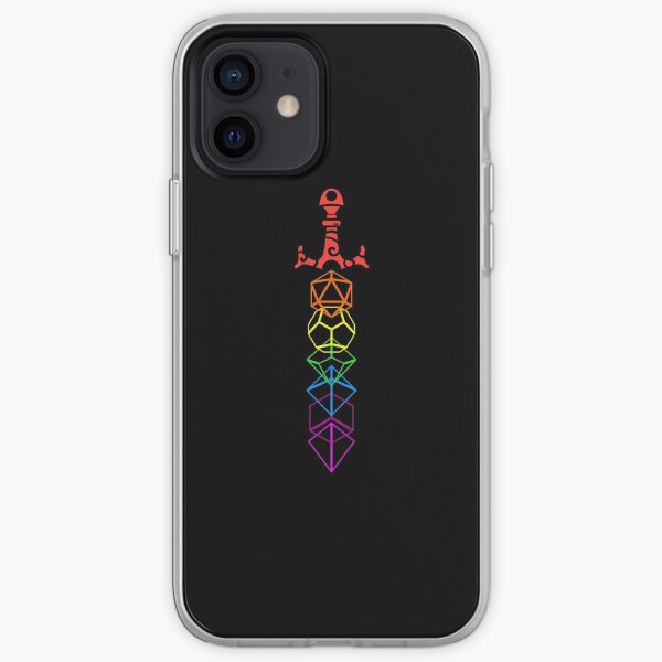 Dice Sword Rainbow Tabletop RPG Gaming iPhone Soft Case