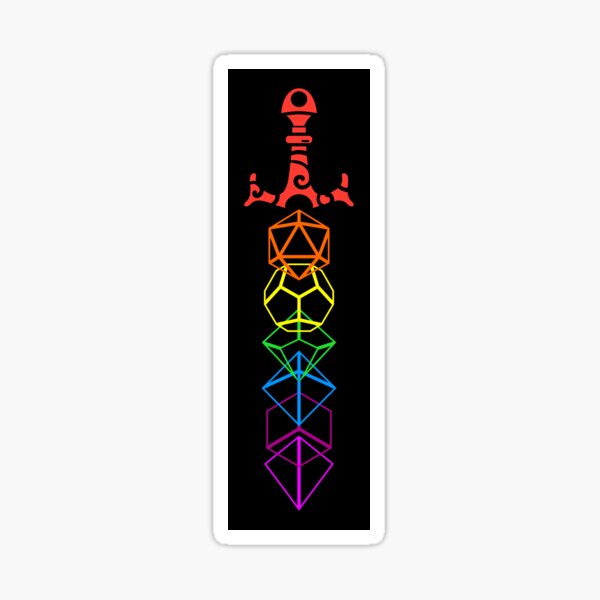 Item preview, Dice Sword Rainbow Tabletop RPG Gaming designed and sold by pixeptional.