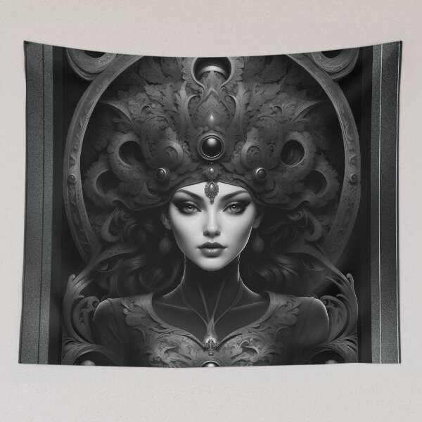 Item preview, Madam Grey Shadow Of The Mystical Realm Beautiful AI Concept Art Portrait by Xzendor7 designed and sold by Xzendor7 Digital Art Creations.