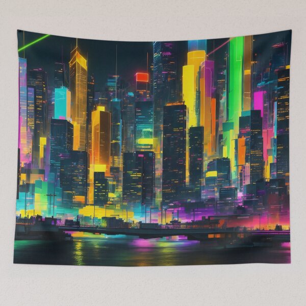 Item preview, Neon Pulse: A Symphony of Urban Nightlights designed and sold by ArtComixHaven.