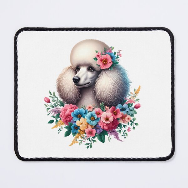 Item preview, A poodle with beautiful colorful flowers designed and sold by CreativeSparkzz.