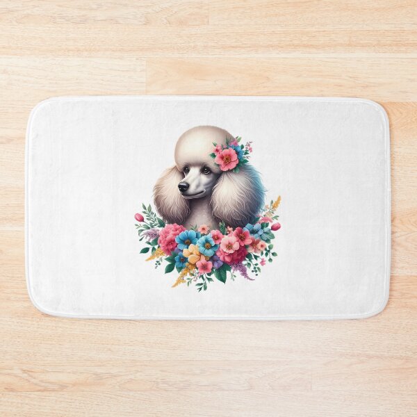 Item preview, A poodle with beautiful colorful flowers designed and sold by CreativeSparkzz.