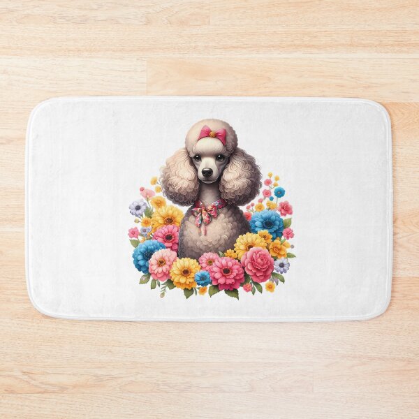 Item preview, A poodle with beautiful colorful flowers designed and sold by CreativeSparkzz.