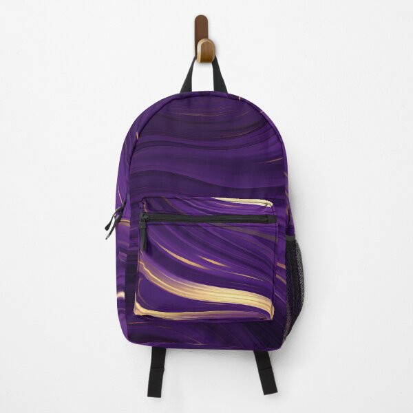 Item preview, Aesthetic dark purple and golden abstract swirls pattern designed and sold by PleasingVisuals.