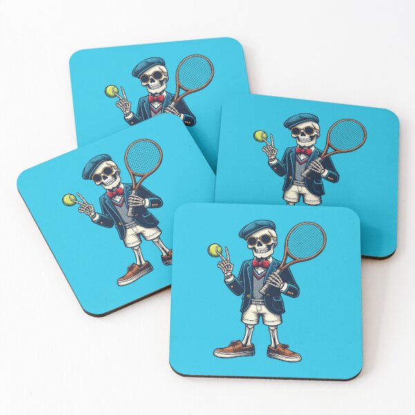 Item preview, Preppy Skeleton with Tennis Racket and Ball designed and sold by AnasCreativeHub.