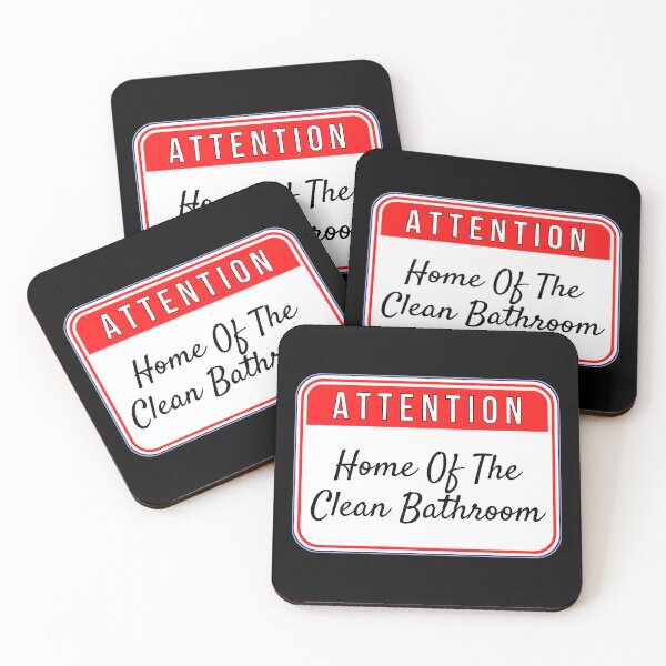 Item preview, ATTENTION:  Home Of The Clean Bathroom - funny warning signs designed and sold by DesignsFromTW-S.