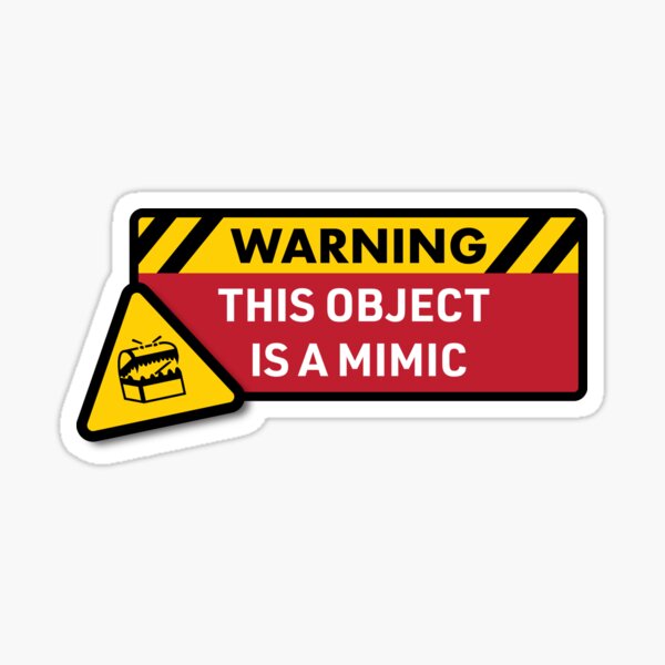 Advertencia: este objeto es un mímico (DnD) Pegatina