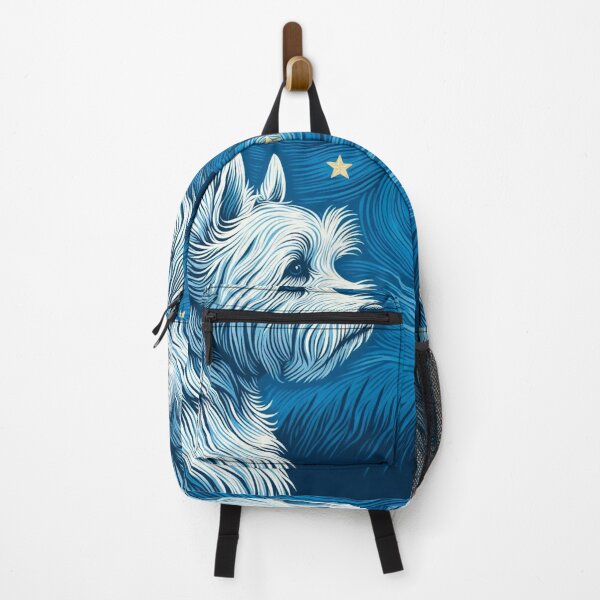 Item preview, Westie on a Windy Night Graphic Art - West Highland Terrier in Vincent Van Gogh Style designed and sold by Star-Fragment.