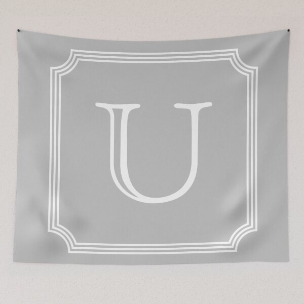 Item preview, Silver Gray Stylish And Elegant Monogram U designed and sold by rewstudio.