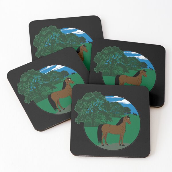 Item preview, A Field of Morgan Horses and Oaks designed and sold by DickinsonDesign.