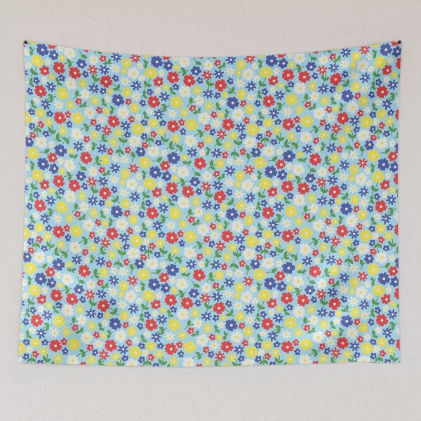 Item preview, MINI MICRO SCANDINAVIAN STYLE DITSY DAISY FLOWERS BLUE designed and sold by blomastudios.