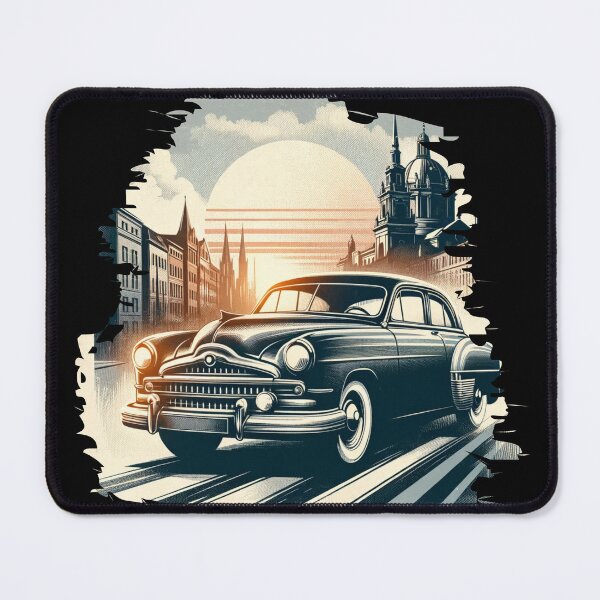 Item preview, "Sunset Drive - Classic Car Elegance" designed and sold by ChromaticBlend.