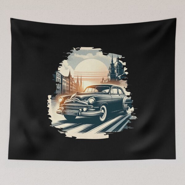 Item preview,  "Sunset Drive - Classic Car Elegance" designed and sold by ChromaticBlend.