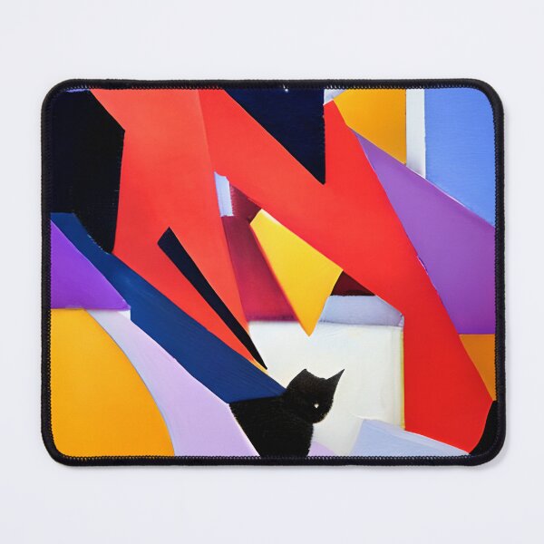 Item preview, Midnight Muse - Black Cat and Abstract Art designed and sold by CushyNest.