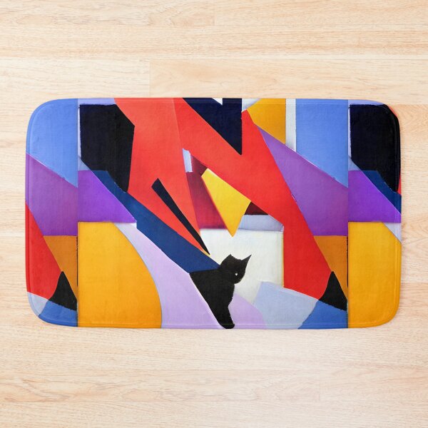 Item preview, Midnight Muse - Black Cat and Abstract Art designed and sold by CushyNest.
