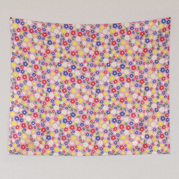 Item preview, MINI MICRO SCANDINAVIAN STYLE DITSY DAISY FLOWERS PINK designed and sold by blomastudios.