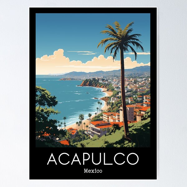 Item preview, A Vintage Travel Illustration of Acapulco - Mexico  designed and sold by GoodOldVintage.