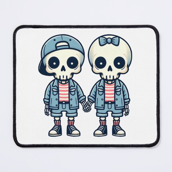 Item preview, Cute preppy skeletons holding hands designed and sold by revsdesign.