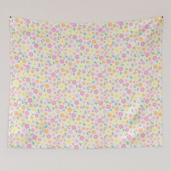 Item preview, MINI MICRO PRAIRIE STYLE DITSY DAISY FLOWERS PASTEL PINK designed and sold by blomastudios.