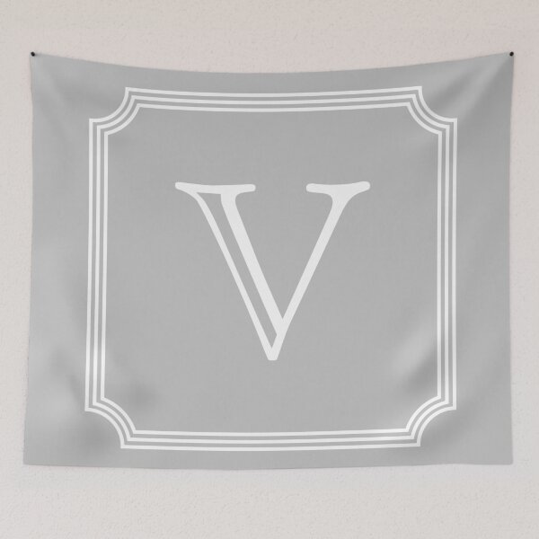 Item preview, Silver Gray Stylish And Elegant Monogram V designed and sold by rewstudio.