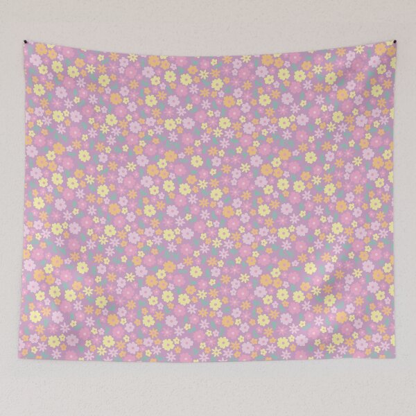 Item preview, MINI MICRO PRAIRIE STYLE DITSY DAISY FLOWERS PURPLE designed and sold by blomastudios.