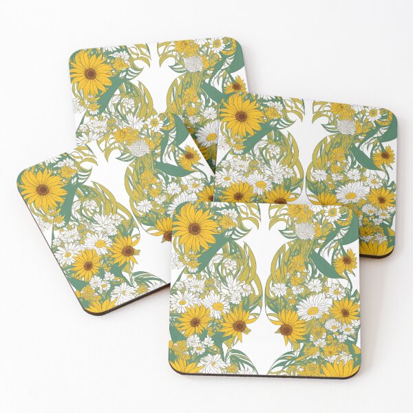 Item preview, wonderful sunflowers with branches and white flowers summer and spring style designed and sold by Carlos Gudino.