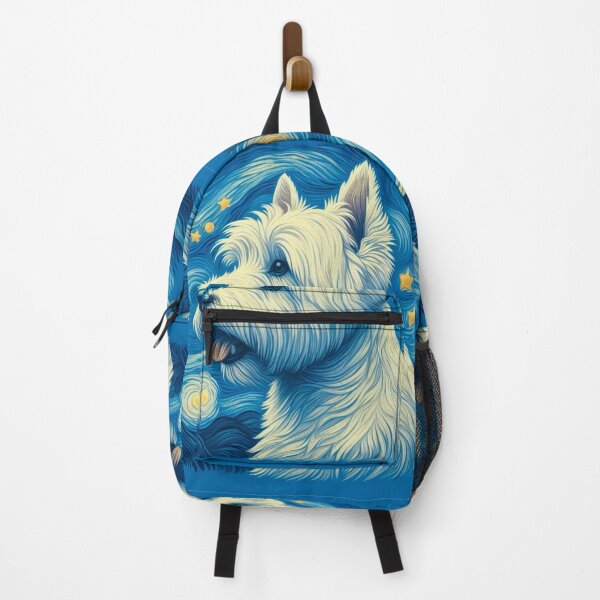 Item preview, Happy Westie Graphic Art - West Highland Terrier in Vincent Van Gogh Style designed and sold by Star-Fragment.