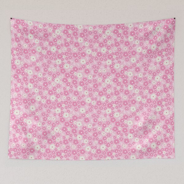 Item preview, MINI MICRO PRAIRIE STYLE DITSY DAISY FLOWERS PINK designed and sold by blomastudios.